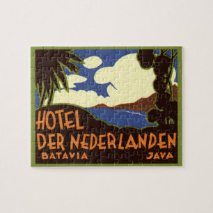 Quebra-cabeça Viagens vintage Jakarta Indonesia Hotel Nederlande