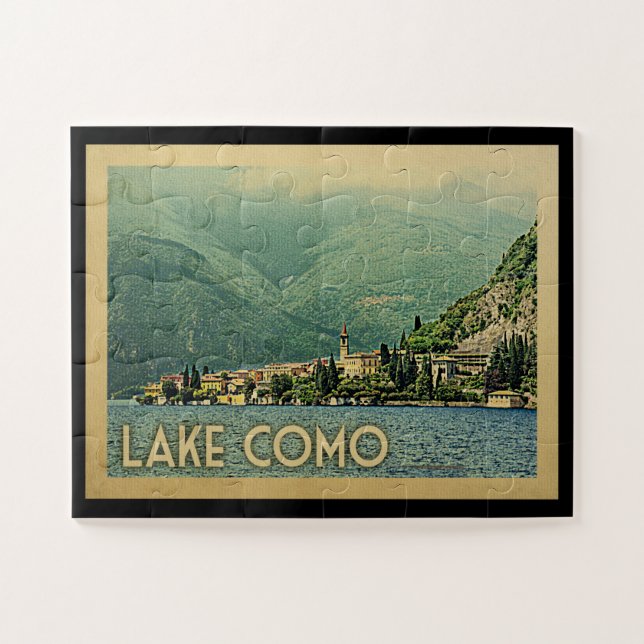 Quebra-cabeça Viagens vintage Lake Como Itália (Horizontal)