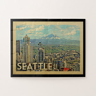 Quebra-cabeça Viagens vintage mais chuvosas da skyline de