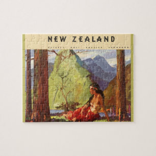 Quebra-cabeça Viagens vintage, mulher do nativo da paisagem de