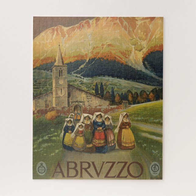 Quebra-cabeça Viagens vintage Para Abruzzo, Itália. (Vertical)