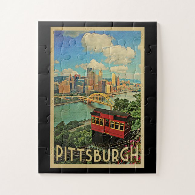 Quebra-cabeça Viagens vintage Pittsburgh Pensilvânia (Vertical)