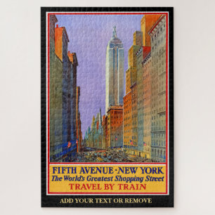 Quebra-cabeça Viagens vintage poster vista Quinta Avenida Nova I