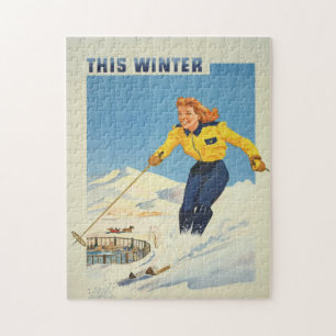 Quebra-cabeça Viagens vintage Sun Valley Idaho Poster Poster