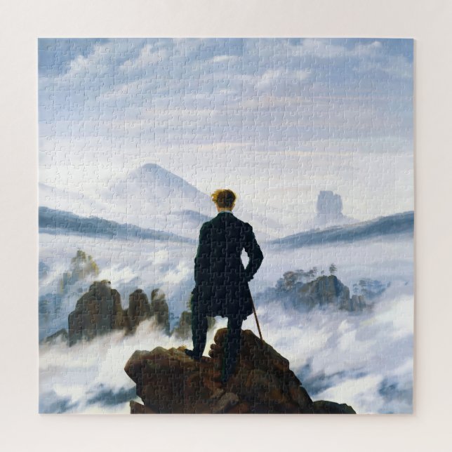 Quebra-cabeça Viajante acima do Mar de Névoa, Caspar D Friedrich (Vertical)