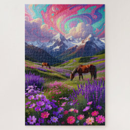Quebra-cabeça Vibrant Fantasy Nature - Oil Painting Style Puzzle