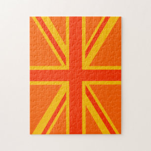 Quebra-cabeça Vibrant Orange Union Jack British Flag Swag