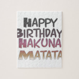 Quebra-cabeça Vibrante Feliz Aniversário Hakuna Matata Design
