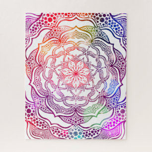 Quebra-cabeça Vibrante Mandala Colorida Na moda rosa-chic Elegan