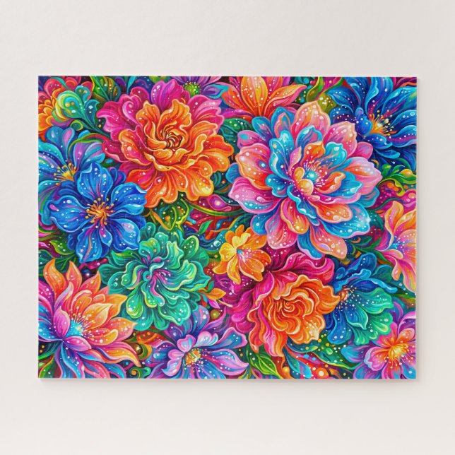 Quebra-cabeça Vibrante Paisagem de Sonhos com Flores – Boho Psic (Horizontal)