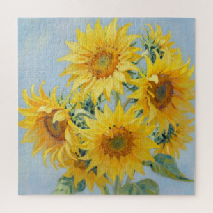 Quebra-cabeça Vibrante pintura a óleo de buquê de girassóis