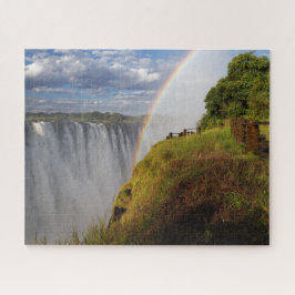 Quebra-cabeça Victoria Falls em Zâmbia com Rainbow e Mist