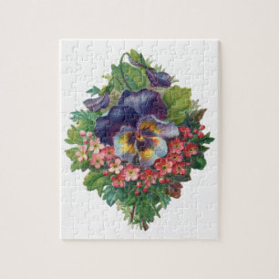 Quebra-cabeça Victorian Purple Pansy Bouquet for Mother's Day