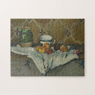 Quebra-cabeça Vida de Paul Cezanne ainda com frasco, copo, e