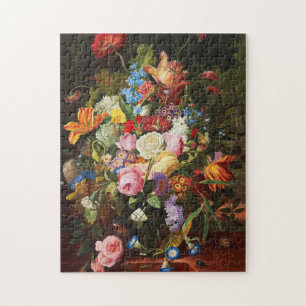 Quebra-cabeça Vida Estática Flor De Rosas, Tulipas E Cravagem