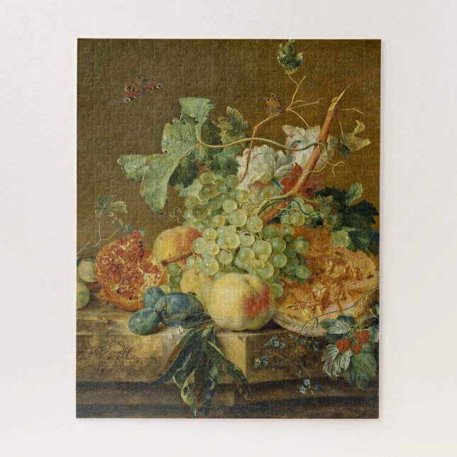 Quebra-cabeça Vida ininterrupta com a Fruta Jan Van Huysum 1700 (Vertical)