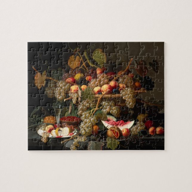 Quebra-cabeça Vida ininterrupta com óleo de uvas na Canvas (Horizontal)