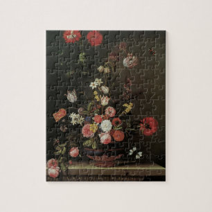 Quebra-cabeça Vida Morta Barroca Floral Vintage Flores em Vaso