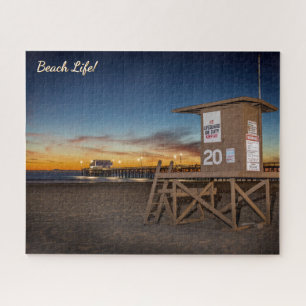 Quebra-cabeça Vida na praia! Newport Beach ao anoitecer