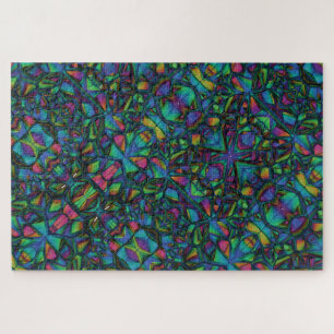 Quebra-cabeça Vidro Abstrato mosaico colorido - difícil