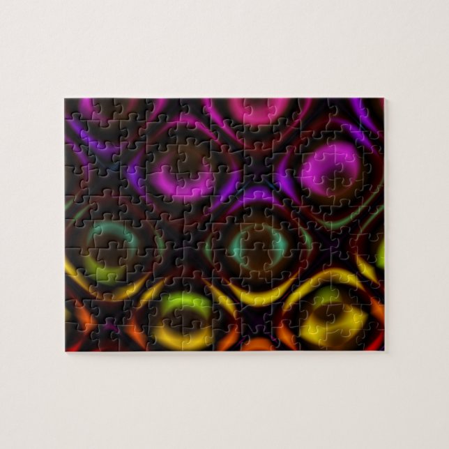 Quebra-cabeça Vidro | Arte Fractal Arco-Íris (Horizontal)