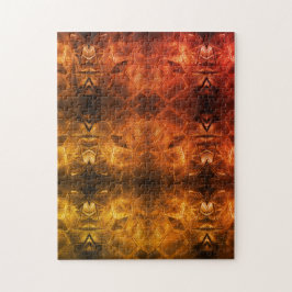 Quebra-cabeça Vidro Dourado Vermelho Sheery Fiery Estilo Tribal