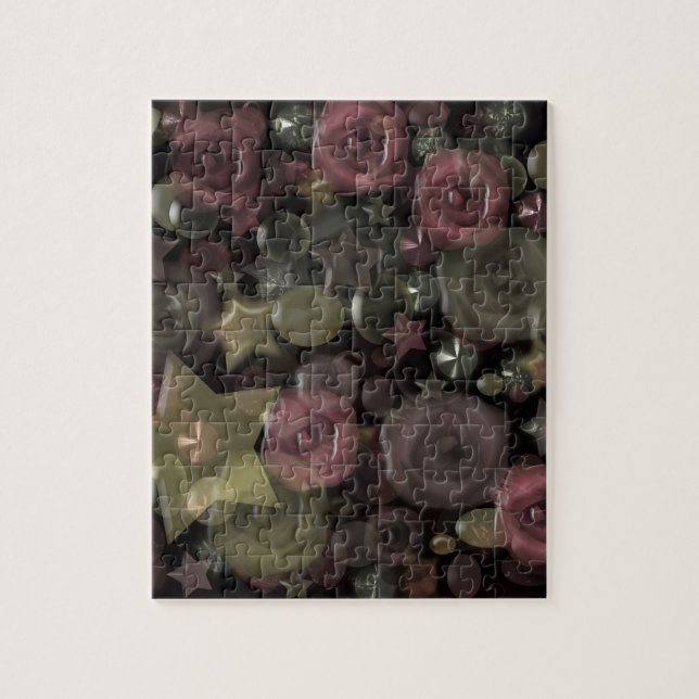 Quebra-cabeça Vidro, estrelas, flores, azulejo cerâmico (Vertical)