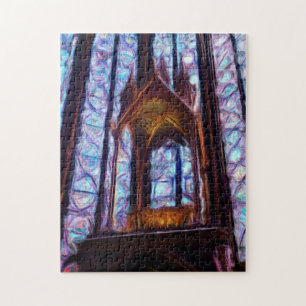 Quebra-cabeça Vidro manchado de Sainte-Chapelle em Paris - Óleo