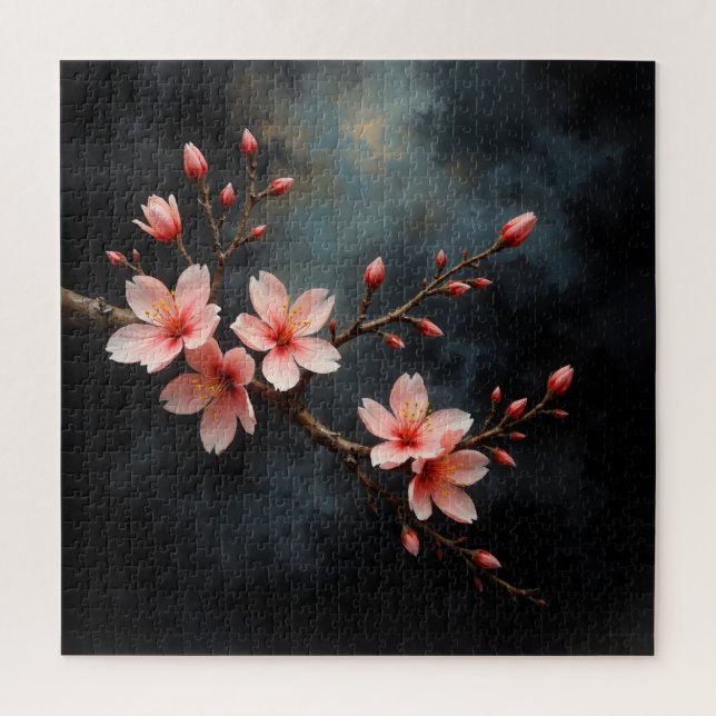 Quebra-cabeça Vietnamese Peach Blossom Art (Vertical)
