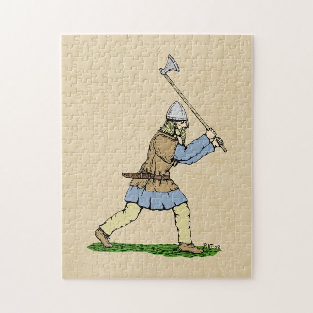 Quebra-cabeça Viking Warrior Wielding - Amplo Ax (Vertical)