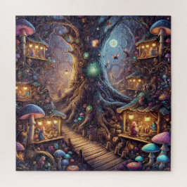 Quebra-cabeça Vila da Árvore de Fadas Encantada Fantasia Caprich
