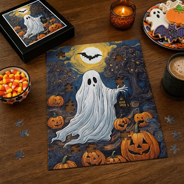 Quebra-cabeça Vincent van Ghost Noite Assustadora de Halloween (Criador carregado)