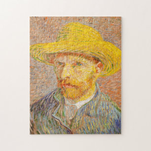Quebra-cabeça Vincent Van Gogh autorretrato com arte de chapéu 