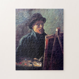 Quebra-cabeça Vincent Van Gogh - Autorretrato com Chapéu Escuro