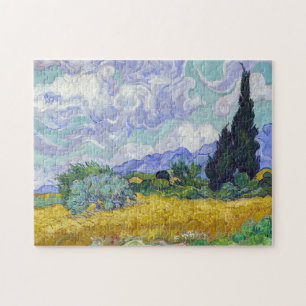 Quebra-cabeça Vincent Van Gogh - Campo de Trigo com Cipras