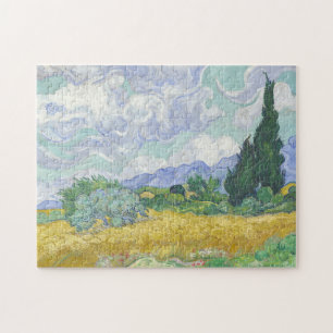 Quebra-cabeça Vincent Van Gogh, Campo de Trigo com Cipras