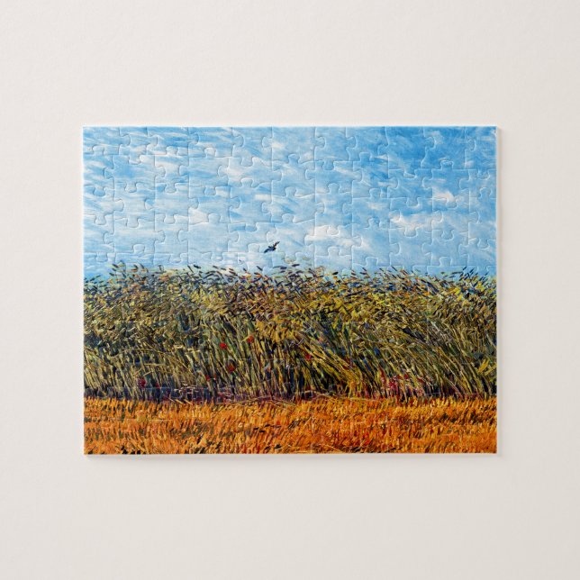 Quebra-cabeça Vincent Van Gogh - Campo De Trigo Com Laranja (Horizontal)