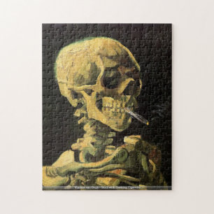 Quebra-cabeça Vincent van Gogh - crânio com cigarro ardente