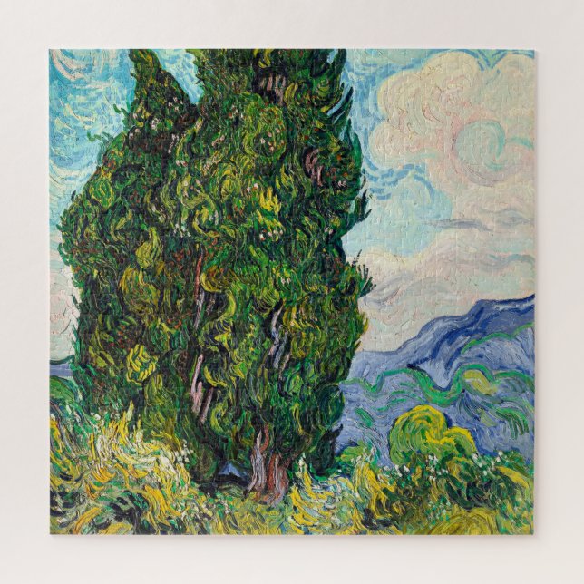 Quebra-cabeça Vincent Van Gogh Cyprestes Fine Art (Vertical)