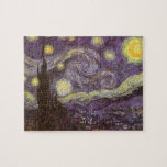 Quebra-cabeça Vincent van Gogh - Noite Estrelada<br><div class="desc">Starry Night (1889), por Vincent van Gogh, é um apos impressionismo de pintura paisagística de arte. Uma vista de uma cidade num vale à noite com as nuvens a girar, as estrelas a brilhar e uma bela lua ouro amarela. Foi pintado durante o dia pela memória e é a pintura...</div>
