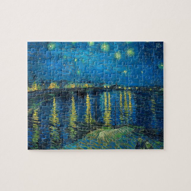 Quebra-cabeça Vincent Van Gogh Noite Estrelada Sobre o Ródano (Horizontal)