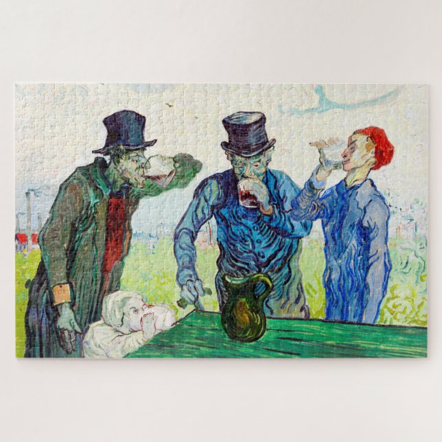 Quebra-cabeça Vincent Van Gogh Os Bebedores Arte Fina (Horizontal)