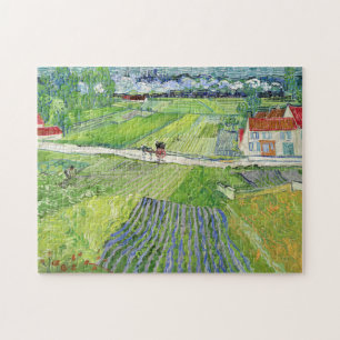 Quebra-cabeça Vincent van Gogh - Paisagem com Carruagem e Trem
