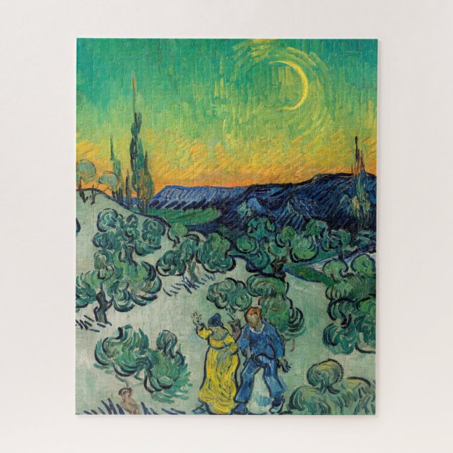 Quebra-cabeça Vincent van Gogh - Paisagem lunática com Casal (Vertical)