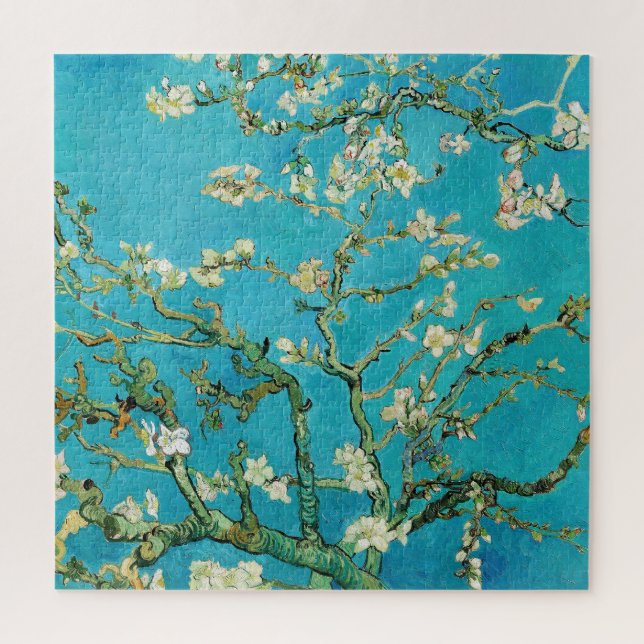 Quebra-cabeça Vincent Van Gogh pintando Flores de Amendoeira (Vertical)