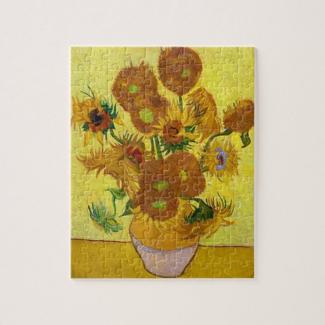 Quebra-cabeça Vincent Van Gogh Quinze Girassóis em Arte Vaso (Vertical)