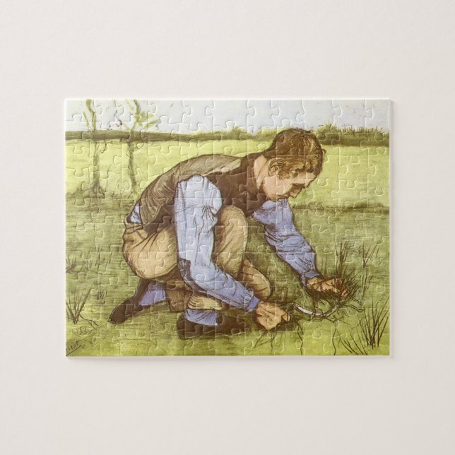 Quebra-cabeça Vincent van Gogh - Rapaz Cortando Grama com Foice (Horizontal)
