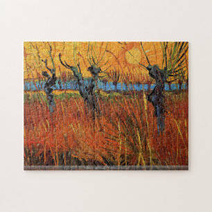 Quebra-cabeça Vincent van Gogh - salgueiros no por do sol