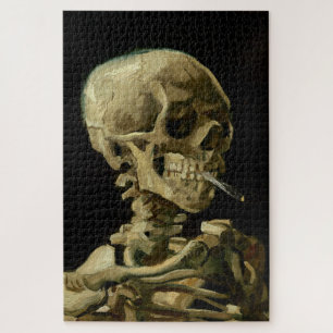 Quebra-cabeça Vincent Van Gogh Skeleton com um cigarro em chamas