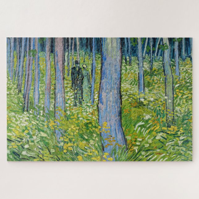 Quebra-cabeça Vincent van Gogh - Sub-bosque com Duas Figuras (Horizontal)